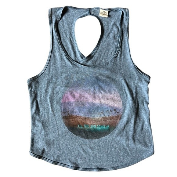 Hollister Cropped Tank Open Back Detail Size Small S Blue Tulip - Picture 1 of 12
